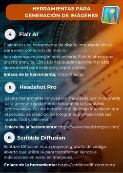 HERRAMIENTAS PARA
GENERACIÓN DE IMÁGENES
4
Flair AI
Flair AI es una herramienta de diseño impulsada por IA
para crear conteni