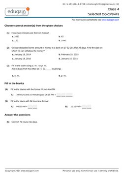 Chapter Time Class 4 Time Class 4 | PDF