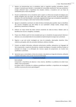 2 9 ano - Novo Ensino Médio
1.
Realizar um brainstorming com os estudantes sobre as seguintes questões norteadoras: Quanta
en