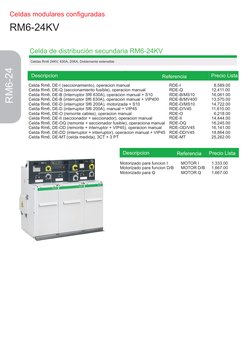 Celdas modulares conﬁguradas
RM6-24KV
RM6-24
Celda de distribución secundaria RM6-24KV
Celdas Rm6 24KV, 630A, 20KA, Doblement