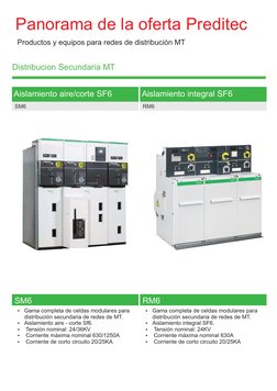 Panorama de la oferta Preditec 
Productos y equipos para redes de distribución MT 
Distribucion Secundaria MT
Aislamiento air