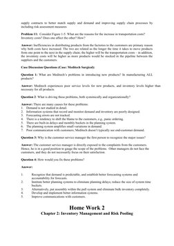 supply contracts to better match supply and demand and improving supply chain processes by
including risk assessment measures