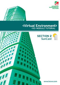 www.iesve.com
SECTION 2 
SunCast
<Virtual Environment>
<VE> MODULE TUTORIAL
