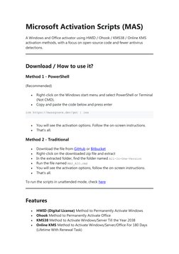 Microsoft Activation Scripts Overview | PDF