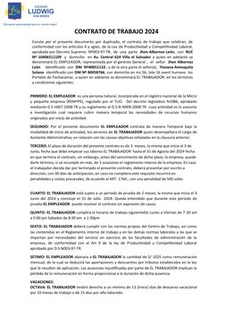 Contrato de Trabajo Temporal 2024 | PDF | Derecho laboral | Salario