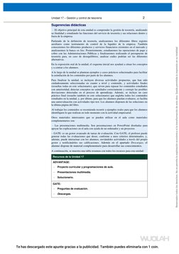 Unidad 17 – Gestión y control de tesorería                                                       2 
 
Sugerencias didácticas