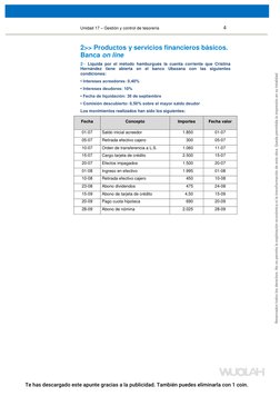 Unidad 17 – Gestión y control de tesorería                                                       4 
 
 
2>> Productos y servi