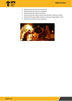 TRIBUTACIÒN II
GRUPO 02
Mantenimiento de torres de enfriamiento
Mantenimiento de motor de ventiladores
Mantenimiento d