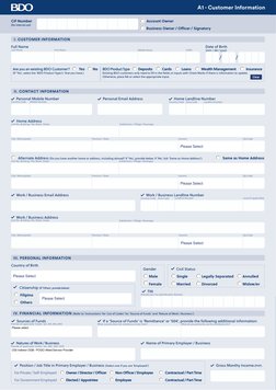 Bdo Reference Numder BDO Customer Information Form | PDF | Loans | Banks