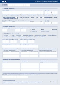 BDO Customer Information Form | PDF | Loans | Banks