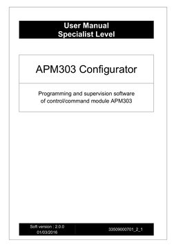 APM303 Specialist User Manual | PDF | Icon (Computing) | Window (Computing)