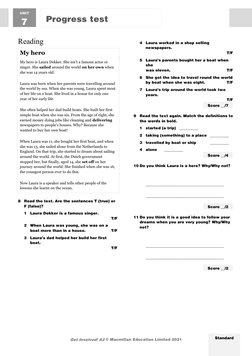 A2 Unit 7 Progress Test | PDF