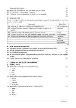 4 | P a g e 
 
 
distance between people. 
(1) 
2.3. Wikis allow us to share our daily experiences with our friends. 
(1) 
2.