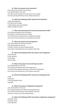ISTQB Foundation Level Chapter 1 Questions | PDF | Software Testing ...
