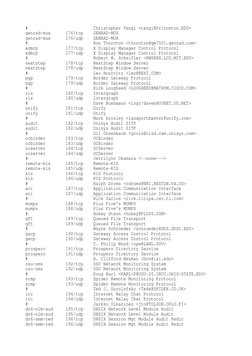 #                          Christopher Tengi <tengi@Princeton.EDU>
genrad-mux      176/tcp    GENRAD-MUX