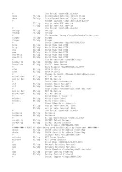 #                          Jon Postel <postel@isi.edu>
deos             76/tcp    Distributed External Object Store
deos