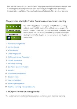 Machine Learning Graph Mcq Machine Learning MCQs for Exam Prep | PDF | Machine Learning | Support ...