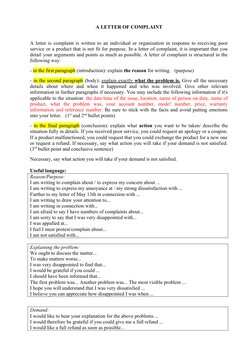 Example Letter Repeat Complaint How to Write a Complaint Letter | PDF