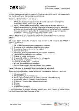 OBS Business School 
 
 
Partner Académico: 
 
sponsor, sea este interno a la empresa (en el caso de un proyecto in