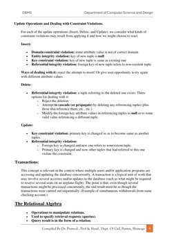 DBMS Module 2: Relational Model Notes | PDF | Relational Model ...