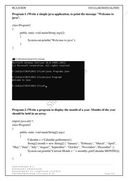 Tybca Lab Book BCA II Semester Java Lab Manual | PDF | Integer (Computer Science ...