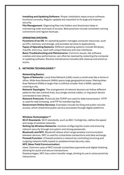 Installing and Updating Software: Proper installation steps ensure software 
functions correctly. Regular updates are importa