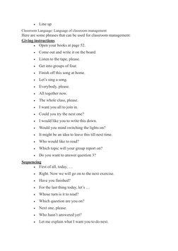 Essential Classroom Language for Teachers | PDF | English Language ...