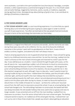 were soulmates, I just talk to him spirit and feel him love from beyond. Nostalgia, a complex 
emotion, is often experienced