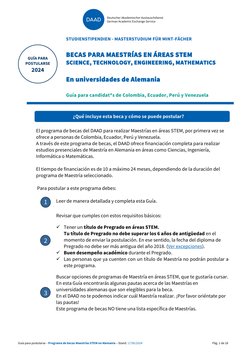 Guía para postularse – Programa de becas Maestrías STEM en Alemania – Stand: 17/06/2024 
 
Pág. 1 de 18 
STUDIENSTIPENDIEN