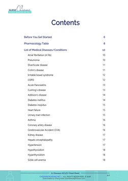 70 Diseases NCLEX Cheat Sheet | PDF | National Council Licensure ...