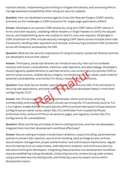 injection attacks, implementing rate limiting to mitigate DoS attacks, and versioning APIs to 
manage backward compatibility