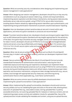 Question: What are some key security considerations when designing and implementing user 
session management in web applicati