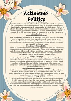Activismo 
PolíticoCompromiso con el LiberalismoMiguel Riofrío fue un ferviente defensor de las ideas liberales durante una é