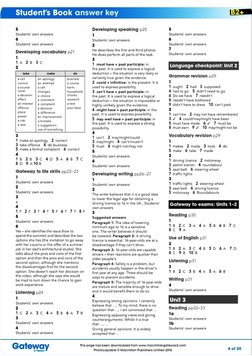 Gateway To The World B2+ Student's Book Answer Key | PDF | Grammar ...
