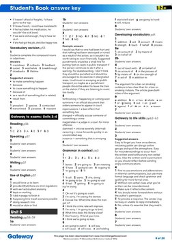 Gateway To The World B2+ Student's Book Answer Key | PDF | Grammar ...