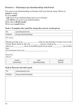 4 | Part 6 UASA Short Communicative Message Practice Book – Cikgu Marza 2022
Practice 1 – Planning to go skateboarding wit