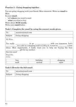 6 | Part 6 UASA Short Communicative Message Practice Book – Cikgu Marza 2022
Practice 3 – Going shopping together
You are