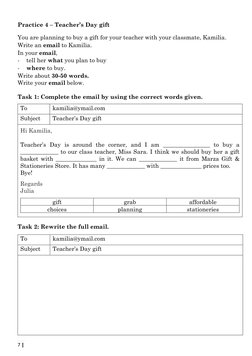 7 | Part 6 UASA Short Communicative Message Practice Book – Cikgu Marza 2022
Practice 4 – Teacher’s Day gift
You are plan