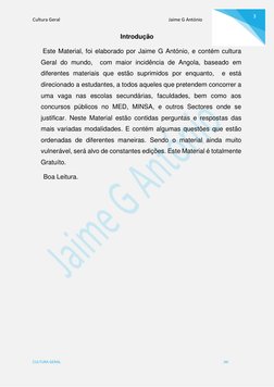Cultura Geral                                                                                               Jaime G António