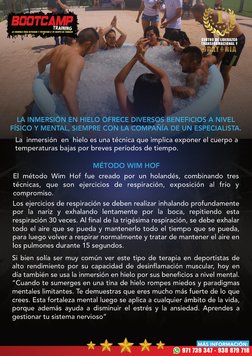 CENTRO DE LIDERAZGO
TRANSFORMACIONAL Y
La  inmersión  en  hielo es una técnica que implica exponer el cuerpo a
temperaturas b