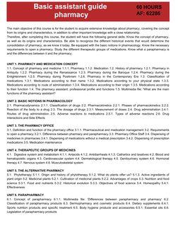 Pharmacy Assistant Course Overview | PDF | Pharmacy | Chemistry