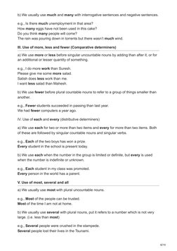 Class 10 Determiners Grammar Notes | PDF | Noun | Grammatical Number