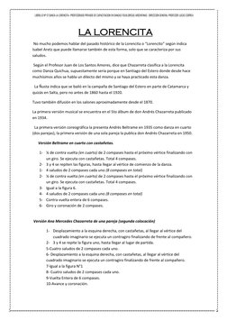 LIBRILLO Nº 12 DANZA LA LORENCITA- PROFESORADO PRIVADO DE CAPACITACION EN DANZAS FOLKLORICAS ARGENTINAS- DIRECCION GENERA