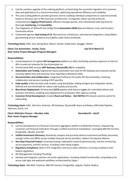 
Led the seamless upgrade of the ordering platform, orchestrating the successful migration of on-premise 
data and applicati