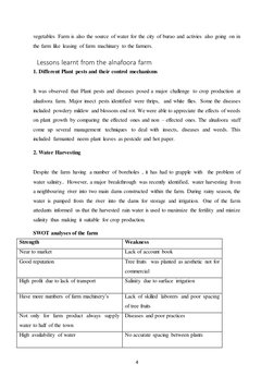4 
 
vegetables Farm is also the source of water for the city of burao and activies also going on in 
the farm like leasing o