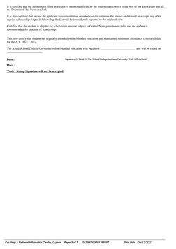 Date :  
Signature Of Head Of The School/College/Institute/University With Official Seal
Place : 
It is certified that the in
