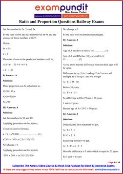 Ratio and Proportion Questions for RRB Exams | PDF | Ratio | Investing