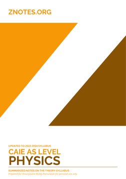AS-Level Physics ZNotes | PDF | Momentum | Force