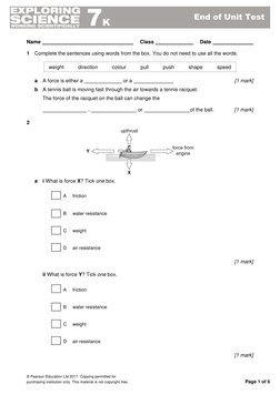 7k End of Unit Test | PDF | Force | Friction