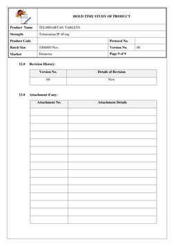 Hold Time Study Protocol for Tablets | PDF | Materials